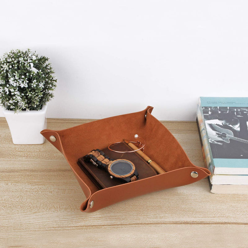 [Australia] - Gifts for Mom,Personalized Leather Catchall Valet Tray, Engraved Handcrafted key tray,Personalized Office Gift,Christmas Mother's Day Gifts To mom-with bird 