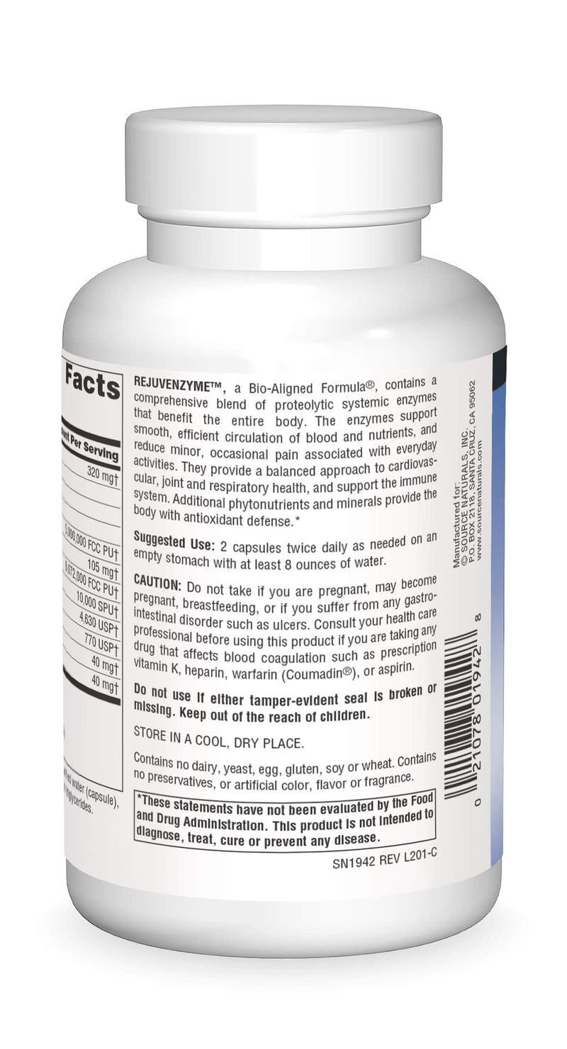 [Australia] - Source Naturals RejuvenZyme - For Heart, Joint & Immune Support - 180 Capsules 