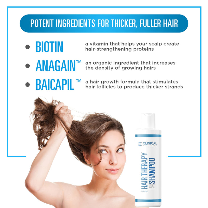 [Australia] - Hair Therapy Hair Loss Shampoo With Biotin By Clinical Effects - Hair Growth Shampoo With DHT Blocking Ingredients | For Men and Women | Science Backed Ingredients | 30-Day Supply 8 Fl Oz (Pack of 1) 