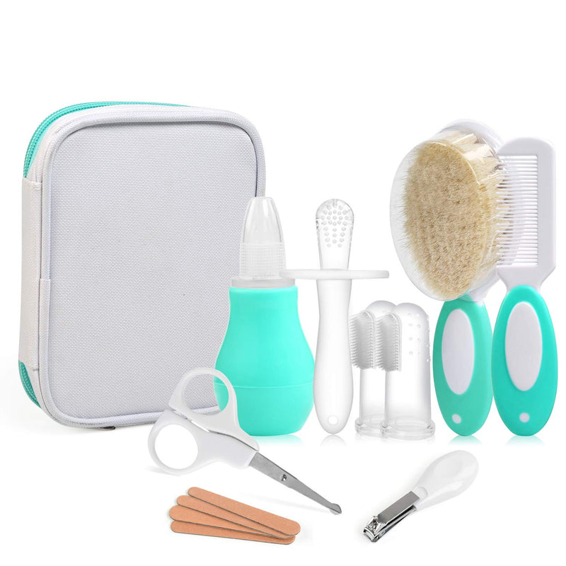 [Australia] - NEWSTYLE Baby Daily Care Kit,Infant Convenient Healthcare Grooming Set Nail Clipper Manicure Safety Scissors Nose Cleaner Hair Brush Comb Essential Daily Care Bathing Tool for Travelling & Home Use 