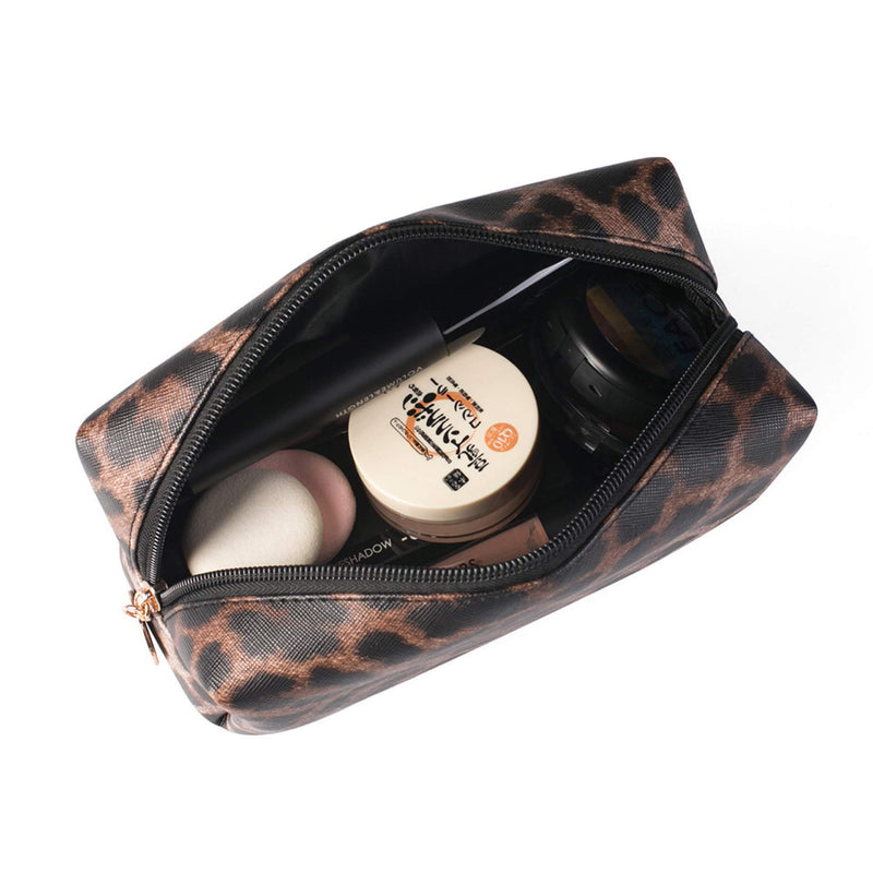 [Australia] - Jarrel 3Pcs Makeup Bag Set Travel Portable Cosmetic Bag - Clear & Leopard Print Pouch Waterproof Organizer Multifunction Case (3in1 Leopard Print) 3in1 Leopard Print 