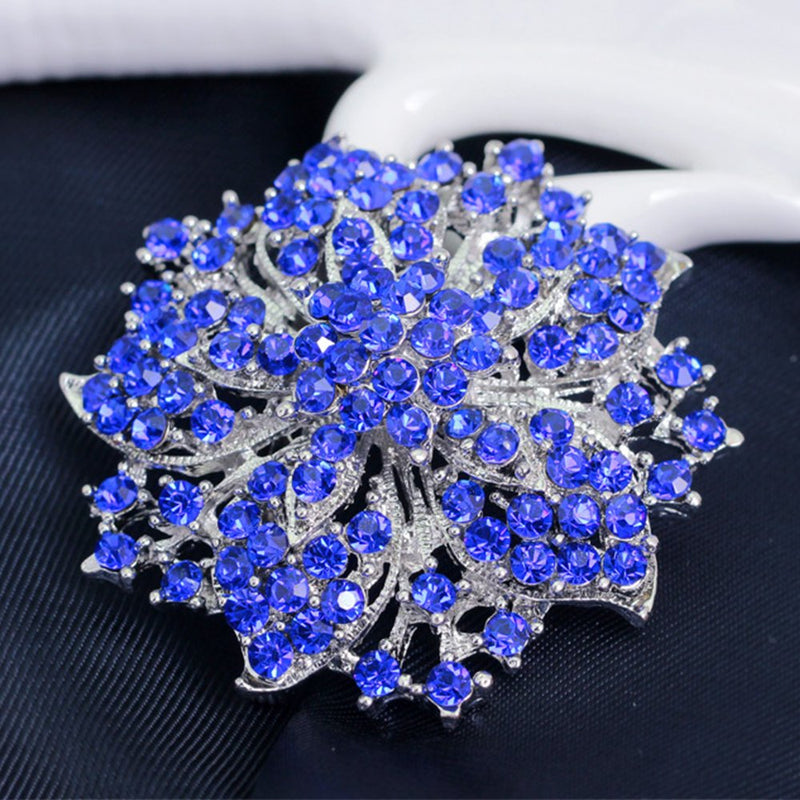 [Australia] - Ezing Fashion Jewelry Beautiful Silver Plated Rhinestone Crystal Brooch Pin for Woman c 
