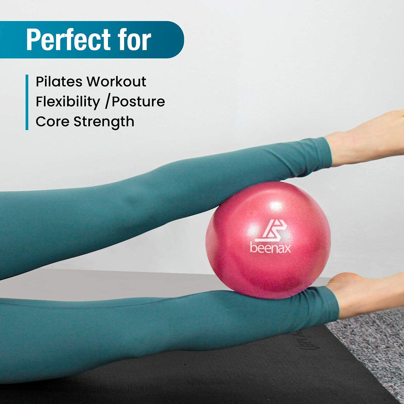 [Australia] - Beenax 23cm Soft Pilates Ball - 9 Inch Exercise Ball, Mini Barre Ball, Gym Ball - Perfect for Yoga, Pilates, Core Training, Physical Therapy and Balance (Home & Gym & Office) Coral Pink 