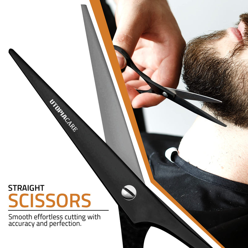 [Australia] - Utopia Care Hairdressing Scissors - 6.5" Sharp Stainless Steel Hair Cutting Scissors and Barber Salon Hair Scissors for Professional Hairdressers, Men, Women, Children and Adults (Black) Black 