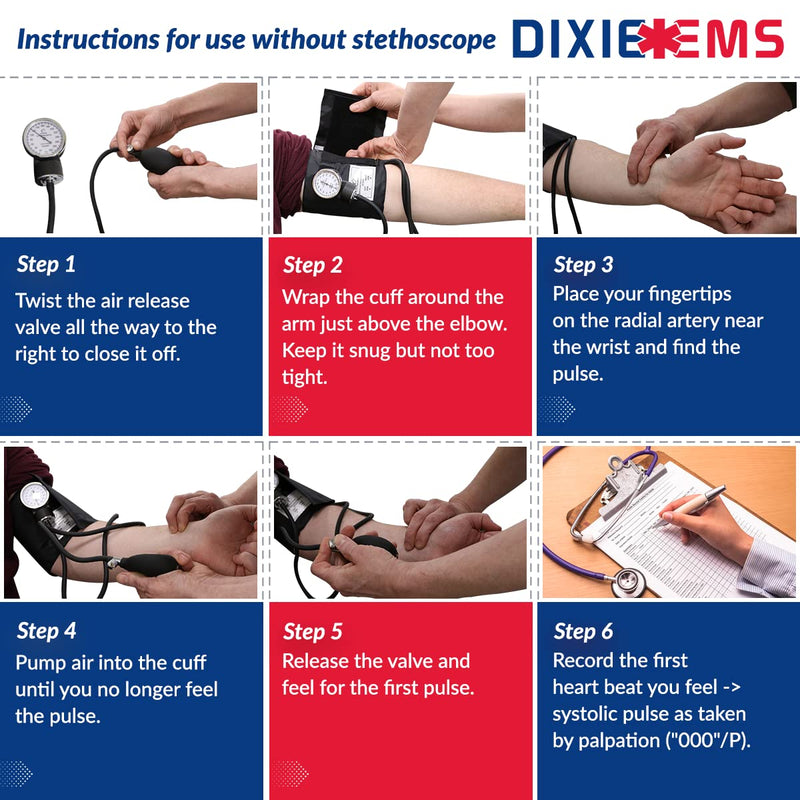 [Australia] - Dixie EMS Blood Pressure and Sprague Stethoscope Kit - Royal Blue 