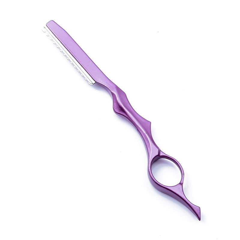 [Australia] - 6.0 inch Purple Hair Cutting Scissors Set with Razor, Leather Scissors Case, Barber Hair Cutting Shears Hair Thinning/Texturizing Shears for Professional Hairdresser or Home Use Set12 