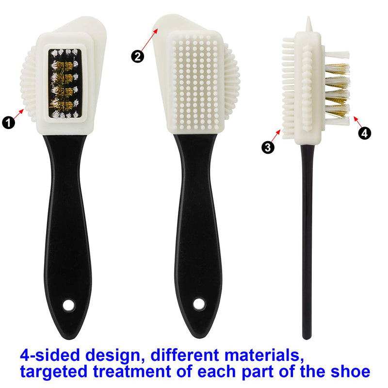 [Australia] - 2 Sets of Suede Brush Brush & Nubuck 2 Pieces 4-Way Brush + 4 Eraser, Premium Shoe Cleaner Kit 