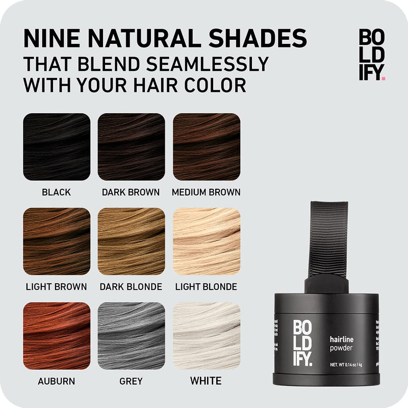 [Australia] - BOLDIFY Hairline Powder (Auburn) Instantly Conceals Hair Loss and Fills In Receding Hairlines, Bald Spots, and Wide Parts - Stain-Proof 48 Hour Formula for Hair & Beard - Gray Hair Coverage Auburn 