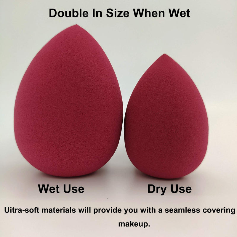 [Australia] - Makeup Sponge Blender Beauty Foundation Blending Sponge, Flawless for Liquid, Cream, and Powder, Multi-colored Makeup Sponges, For Powder, Cream or Liquid Application， 2 Pack， by Qpeuim 