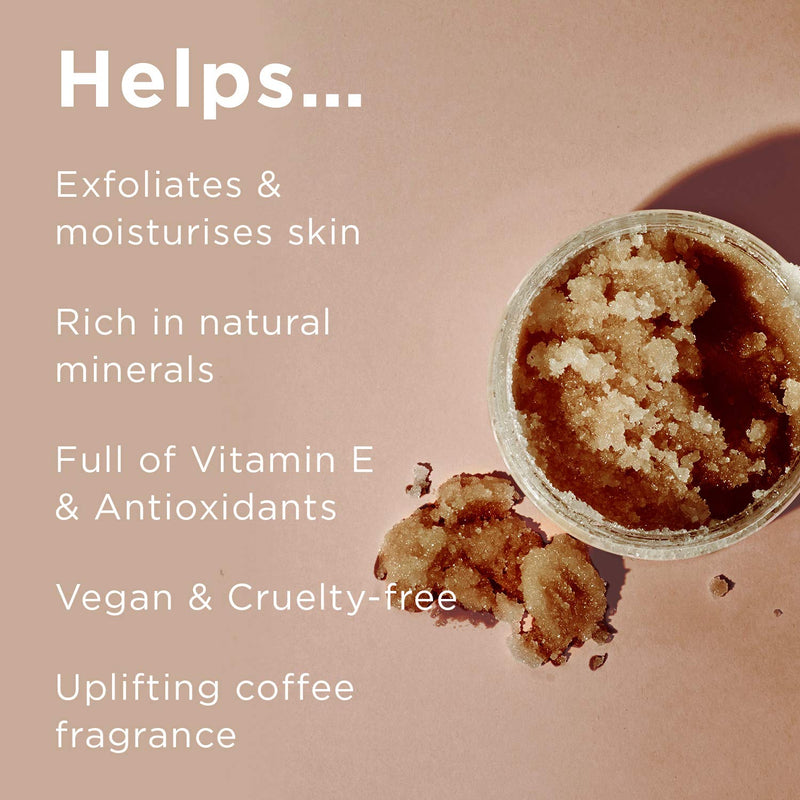 [Australia] - PraNaturals Dead Sea Salt & Coffee Body Scrub 500g - Natural formula, Exfoliating, Nourishing & Hydrating, Made with Arabica coffee powder, No parabens, Vegan & Cruelty Free 
