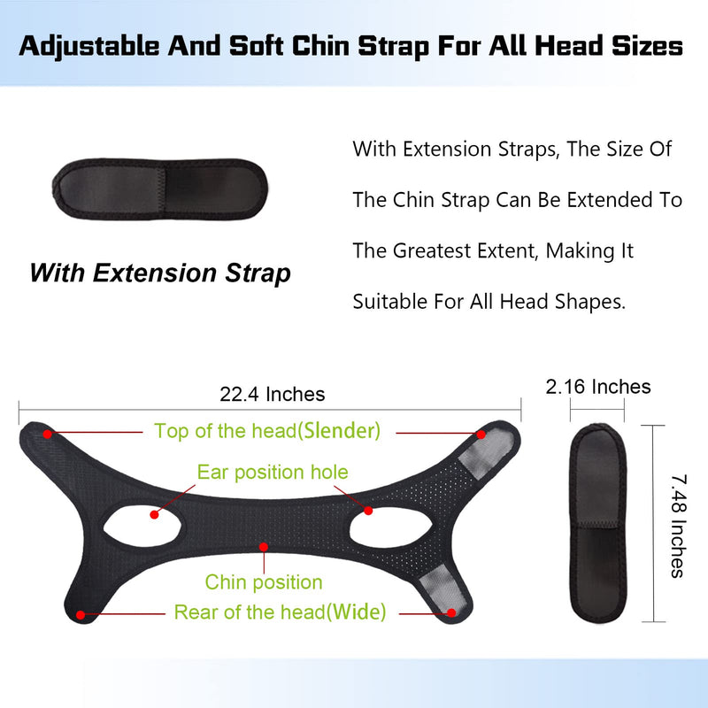 [Australia] - Chin Strap for Cpap Users Anti Snoring Devices - Forzacx Breathable Cpap Chin Strap Snoring Solution, Effectively Reduce Snoring, Non-Stick Hair, Don't Fade - Black 
