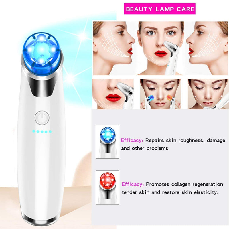 [Australia] - Electric Blackhead Remover Vacuum, Blackhead Remover Tool, 5-Speed Adjustment and 5 Suction Head with Beauty Lamp Treatment for Facial Skin (Pink) Pink 