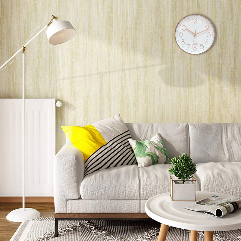 [Australia] - Lumuasky Modern Wall Clock 10 Inch Non-Ticking Rose Gold Wall Clock Silent Battery Operated Round Quartz Clock for Living Room Bedroom Home Office School Decor White Rose Gold 