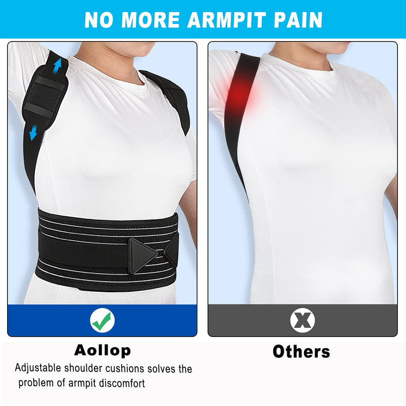 [Australia] - Aollop Posture Corrector Women and Men Spine Back Support Adjustable Back Brace for Improving Posture Providing Pain Relief from Neck Back Shoulder ( Waist 27'- 51') 
