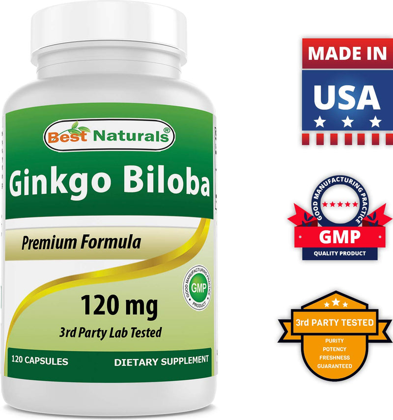 [Australia] - Best Naturals, Ginkgo Biloba Extract - Double Strength Ginkgo Biloba, 120mg, 120 Capsules (120 Count (Pack of 1)) 120 Count (Pack of 1) 
