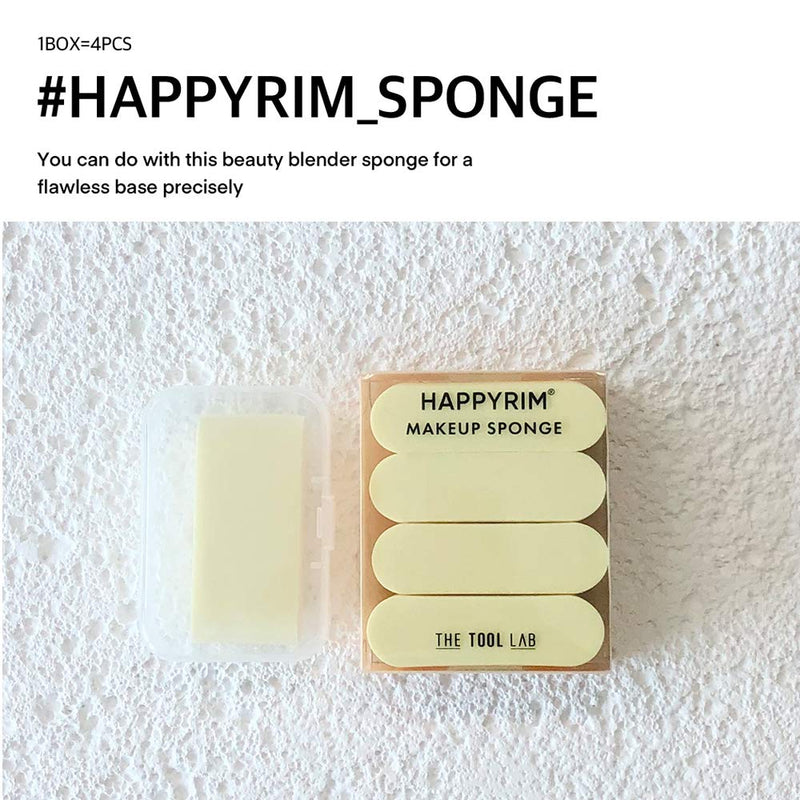 [Australia] - THE TOOL LAB Happyrim Makeup Sponge Case (4pcs) - Beauty Cosmetics Puff and Cosmetics Foundation Blending Sponges, Flawless for Liquid, Cream or Liquid Application Can Use Damp or Dry - Latex Free 