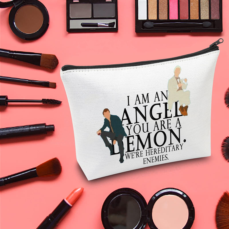 [Australia] - LEVLO Good Omens Cosmetic Bag Good Omens Fans Gift I am an Angel You Are a Emon We're Hereditary Enemies Make up Zipper Pouch Bag Good Omens Merchandise, I am an Angel, 