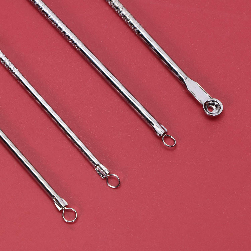 [Australia] - ONLYKXY Silver 4pcs/set Blackhead Comedone Acne Pimple Belmish Extractor Vacuum Blackhead Remover Tool Spoon for Face Skin Care Tool 