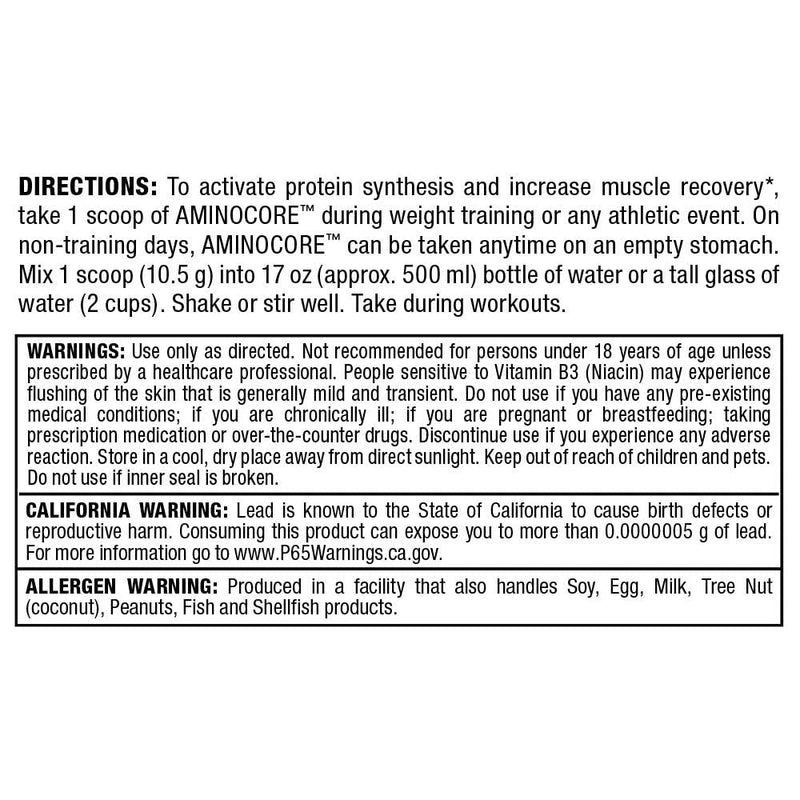 [Australia] - ALLMAX Nutrition AMINOCORE BCAA Powder, 8.18 Grams of Amino Acids, Intra and Post Workout Recovery Drink, Gluten Free (Pineapple Mango, 315 Grams) Pineapple Mango 11.11 Ounce (Pack of 1) 