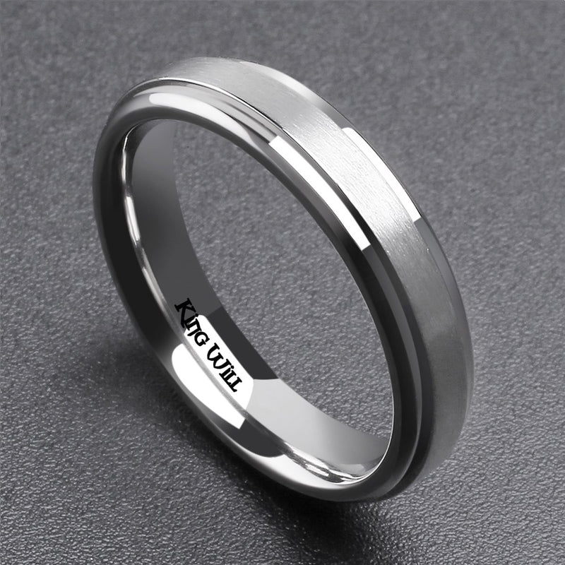 [Australia] - King Will BASIC 4mm 6mm 7mm 8mm 9mm Mens Titanium Wedding Ring Brushed Finished Wedding Band Comfort Fit Stepped Edge 5 