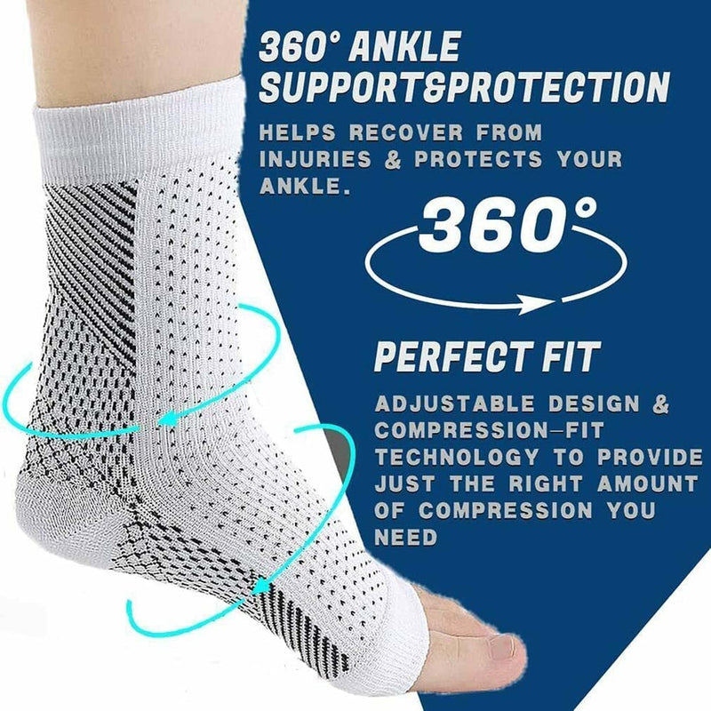 [Australia] - 2Pairs Compression Socks, Ankle Arch Support Socks, Soothesocks for Neuropathy Pain, Compression Foot Sleeves, Suitable for Men & Women Sports (L/XL) L/XL 