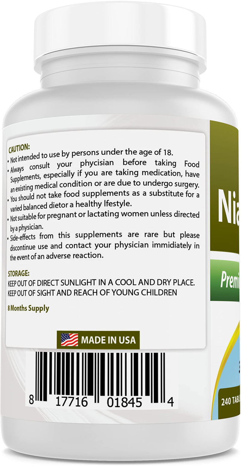 [Australia] - Best Naturals Niacinamide 500mg 240 Tablets (Suitable for Vegetarian) - Non-Flushing Form of Niacin (Vitamin B3)� (240 Count (Pack of 1)) 240 Count (Pack of 1) 