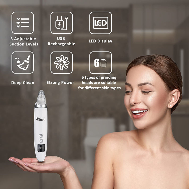 [Australia] - Blackhead Remover Pore Vacuum, 2021 Upgraded Nose and Face Electric Skin Facial Pore Cleanser, LED Display USB Rechargeable Acne Pimple Sucker Tool, Blemish Extractor Comedones Removal for Men & Women 