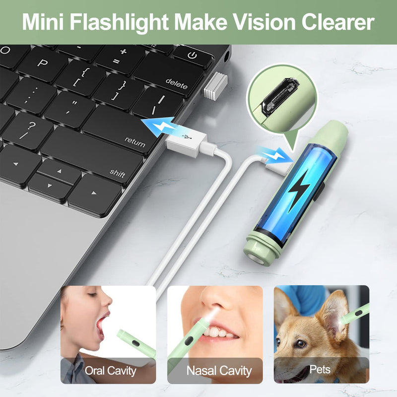 [Australia] - Ear Wax Removal Kit Upgraded All in One Ear Cleaning Tool Set with LED Light/Ear Pick Digger/Twezzers/Spiral Spring Ear Spoon with Storage Box for Adults, Kids and Pets (Pack of 7) Green 
