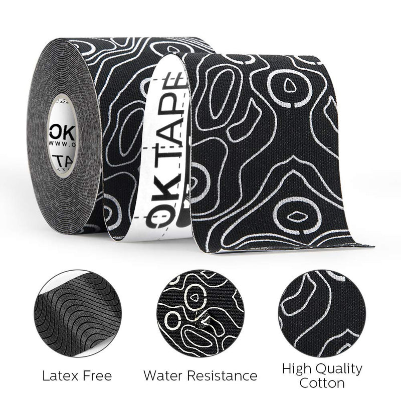 [Australia] - OK TAPE PRO Kinesiology Tape, 2inch x Long Roll 16ft Free Cut Tape, Elastic Athletic Tape Therapeutic Latex Free, Beige+Beige 