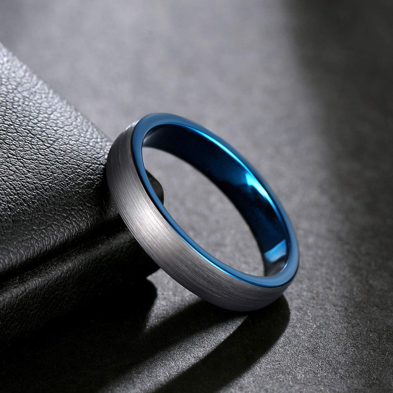 [Australia] - Shuremaster 4mm 6mm 8mm Tungsten Ring Wedding Band for Men Women Engraved I Love You Matte Brushed Comfort Fit Size 4-15 4mm Blue 