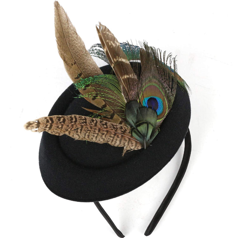 [Australia] - BABEYOND Fascinators Hat Derby Pillbox Hat Cocktail Tea Party Feather Headband Black 