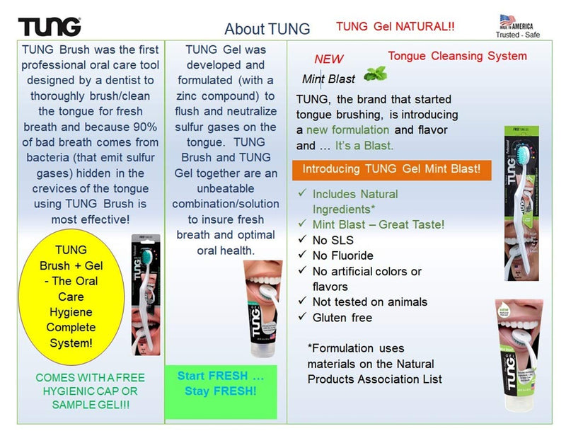 [Australia] - TUNG Gel Natural with Mint Blast 3oz (85g) | Tongue Cleaner | Fights Bad Breath | Eliminates Odour | Halitosis | for Fresh Breath 85 g (Pack of 1) 