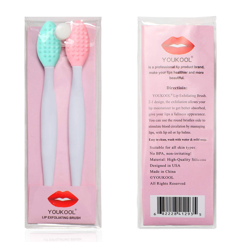 [Australia] - Lip Brush Tool,Double-Sided Silicone Exfoliating Lip Brush (2PCS) 