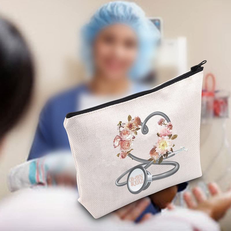 [Australia] - LEVLO Obgyn Nurse Cosmetic Make Up Bag Midwife Gift OBGYN Squad Makeup Zipper Pouch Bag For Obstetrician Nicu Nurse, OBGYN Squad, 