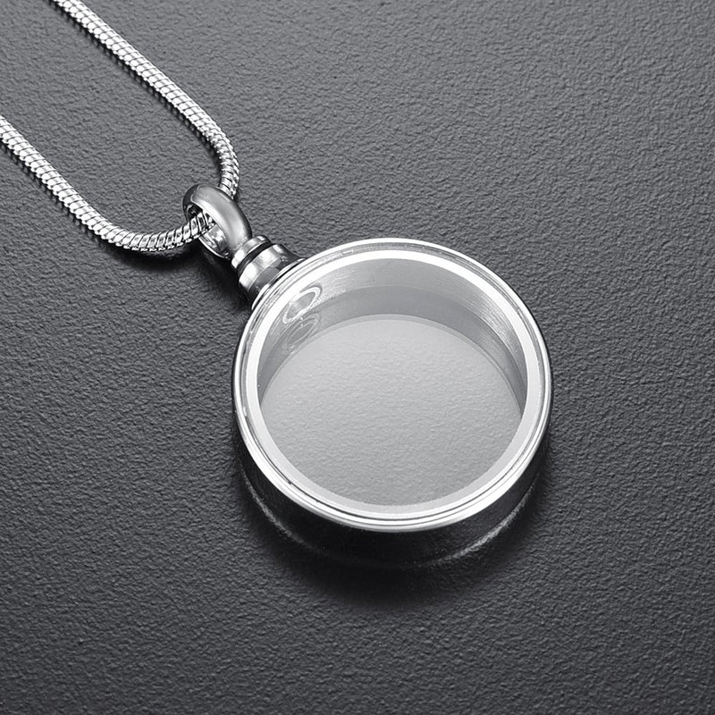 [Australia] - Imrsanl Glass Cremation Jewelry for Ashes Urn Necklace Memorial Lockets Ash Jewelry Keepsake Pendants for Ashes Silver 