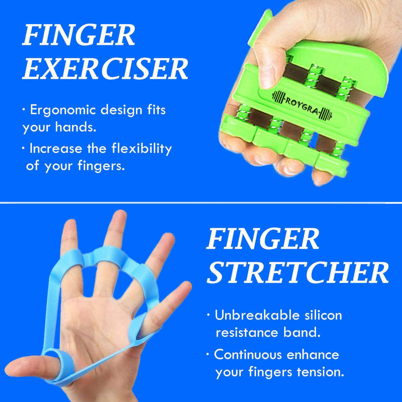 [Australia] - roygra Grip Strength Trainer, Forearm Workout, Hand & Finger Exerciser - 5 Pack 