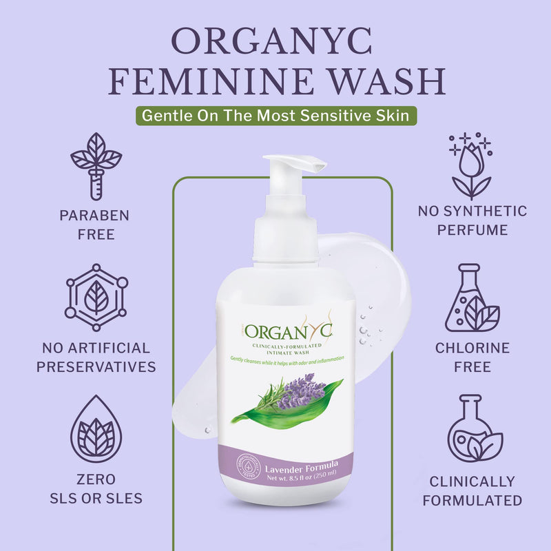 [Australia] - Organic Intimate Wash with Lavender Essential Oils & Flower Extracts, Gentle Cleansing Feminine Wash for Women with Sensitive Skin, Soothing pH Balance Feminine Wash, 8.5 fl oz, Pack of 1 8.5 Fl Oz (Pack of 1) 