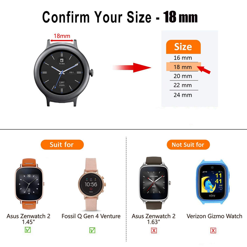 [Australia] - Lwsengme Silicone Quick Release - Choose Color & Width (18mm, 20mm,22mm) - Soft Rubber Watch Bands Black/Blue 18mm(See our diagram to measure watch lug) 