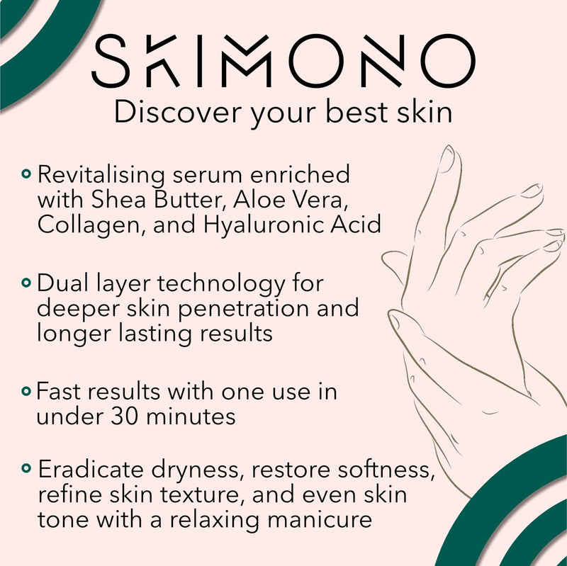[Australia] - Intensive Moisturising Hand Masks For Dry Hands, Revitalising Serum With Shea Butter, Aloe Vera, And Collagen, 30 Minute Fast Acting, Home Spa Experience, 4 Pairs - Intense Nourishment+ By Skimono 
