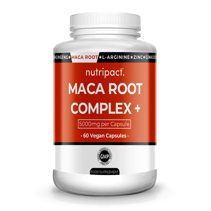 [Australia] - Maca Root Capsules 5000mg – with L Arginine, Zinc, Ginkgo Biloba, Korean Ginseng, Fenugreek, Vitamin D3, Black Pepper – High Strength Black Maca Lepidium Meyenii – For Men & Women – 60 Vegan Capsules 