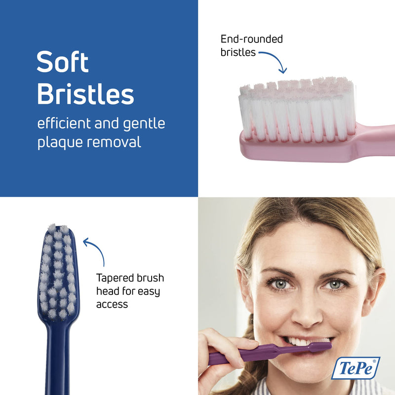 [Australia] - TEPE Select Compact Soft Toothbrush / Small, User-Friendly Brush / 1 X Select Compact Soft Brush, Assorted Colors 1 Count (Pack of 1) 