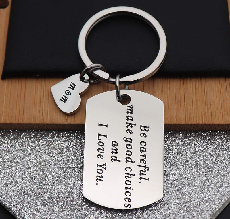 [Australia] - Eilygen Drive Safe Keychain Gift for Teen Driver Be Careful Make Good Choices Keychain Mom to Daughter/Son Gift Gift for Teenager 