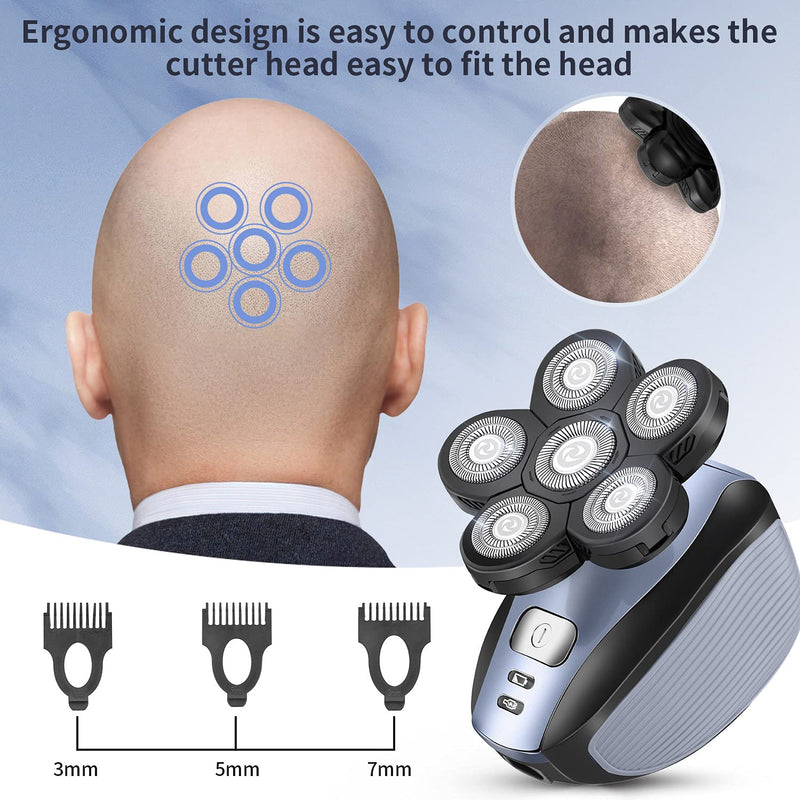 [Australia] - Electric Razor for Men - Upgrade 5 in 1 Shavers for Men - Multifunctional Bald Head Shaver Grooming Kit - Cordless Electric Shavers for Men - USB Rechargeable Hair Trimmer for Men (Blue) Blue 