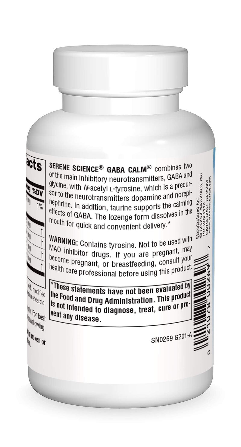 [Australia] - Source Naturals Serene Science, GABA Calm - Supports A Calming Mood, Quick Dissolving Orange Flavor - 120 Lozenges 1 120 Count (Pack of 1) 