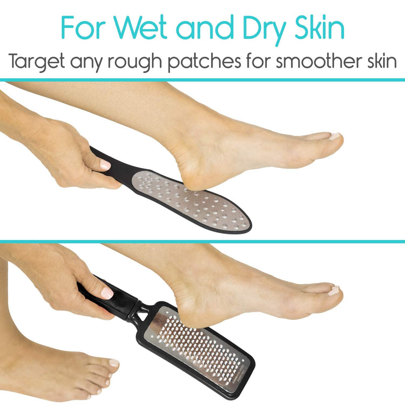 [Australia] - Vive Foot File (3 Pack) - Callus Remover Pedicure Tool Kit for Men, Women Care - Dead Skin Heel Scrub Shaver and Rough Patch Eliminator Remover for Dry and Wet Toe and Feet Peel - Rasp Scrubber Blade 3 Count (Pack of 1) 
