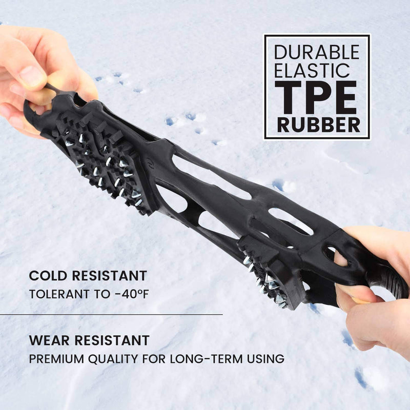 [Australia] - ZOMAKE Ice Cleats for Shoes and Boots, Walk Traction Crampons for Walking on Snow and Ice, Men Women Anti Slip 24 Spikes Cleat Black Small 