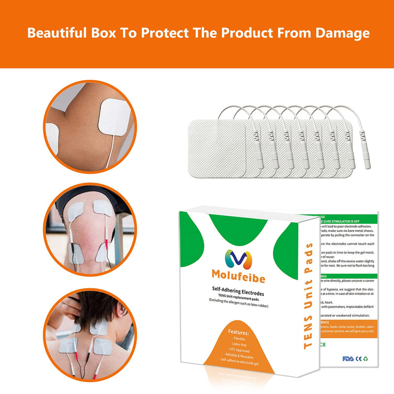 [Australia] - Tens Unit Replacement Pads Tens Pads Tens Unit Pads Electrode Pads Tens Replacement Pads 8 Pieces Set 