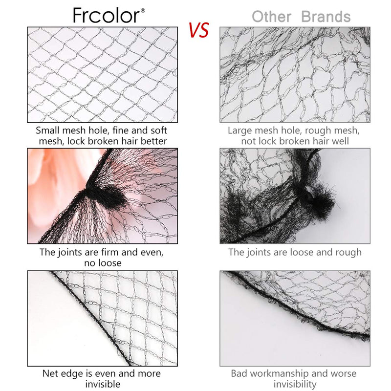 [Australia] - Frcolor 100pcs Reusable Hair Nets Invisible Elastic Edge Mesh Invisible Hairnet Hair Bun Accessories for Women Girls 50CM 