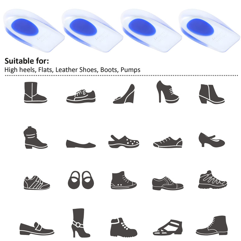 [Australia] - Wonderwin Silicone Gel Heel Cups - Shoe Inserts for Plantar Fasciitis, Sore Heel, Heel Pain, Heal Dry Cracked Heels, Achilles Tendinitis - Foot Comfort Pads - Support (4 Pair, US Men's (7.5-12) Style 4-Large 