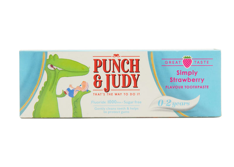 [Australia] - Punch & Judy - Baby Strawberry Flavour Toothpaste for 0-2 Years - Multipack, Sugar Free, Fluoride 1000ppm (3x50ml) 50 ml (Pack of 3) 